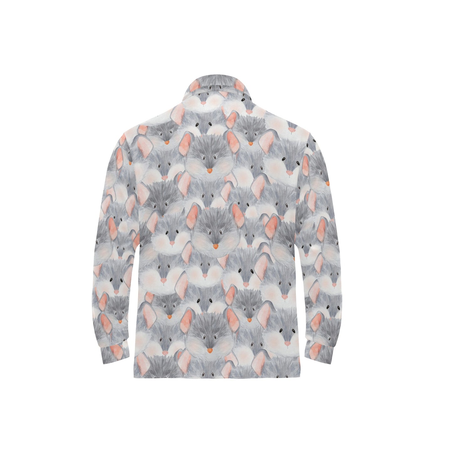 Rat Baby Pattern Print Design 02 Long Sleeve Polo Shirt For Men's