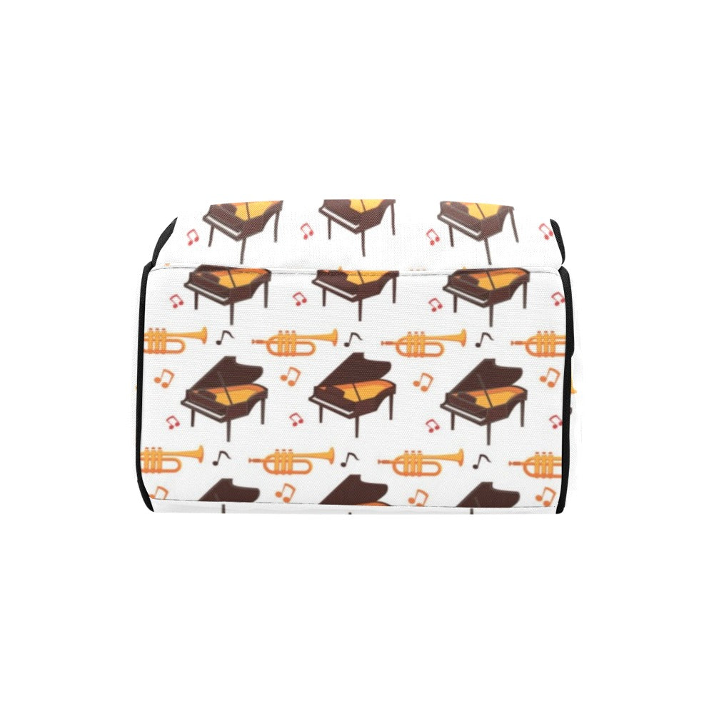 Piano Print Design LKS406 Diaper Bag Backpack