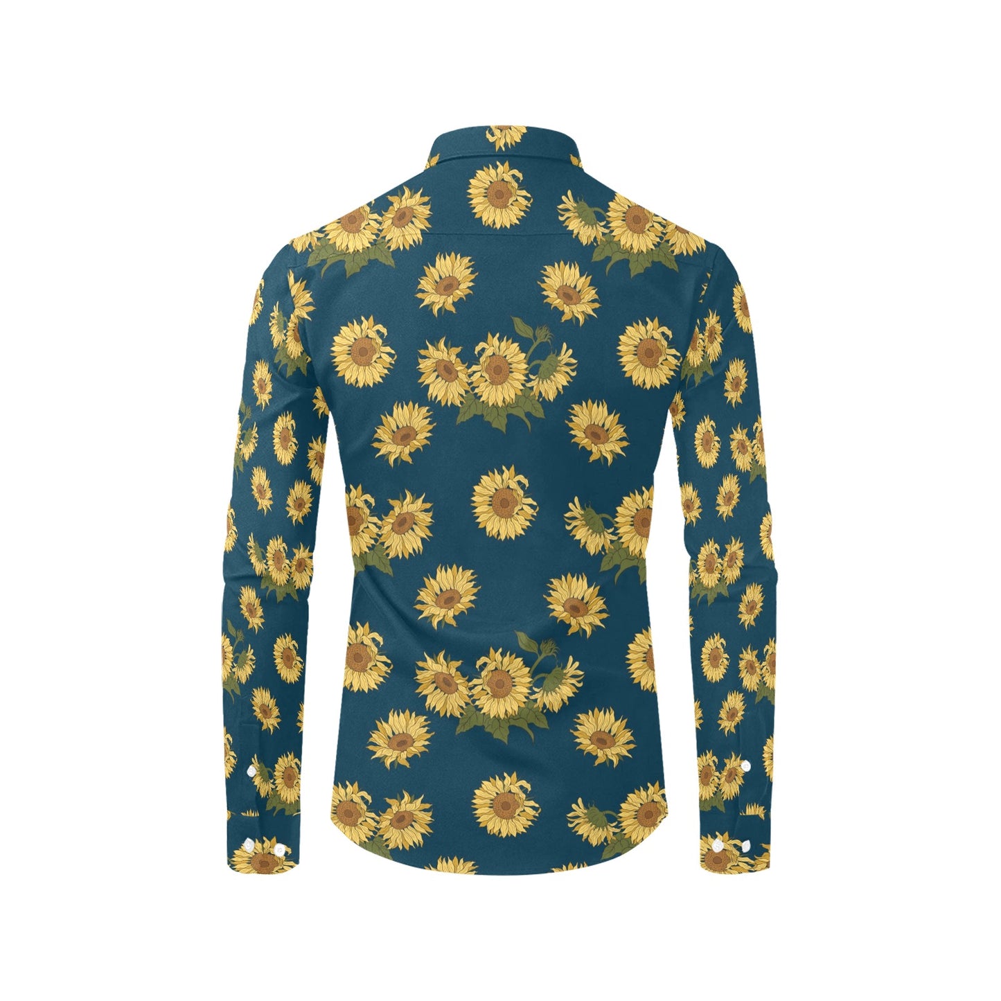 Sunflower Print Design LKS305 Men's Long Sleeve Dress Shirt
