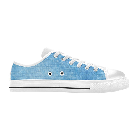 Swimming Pool Print Design LKS302 Women's White Low Top Shoes