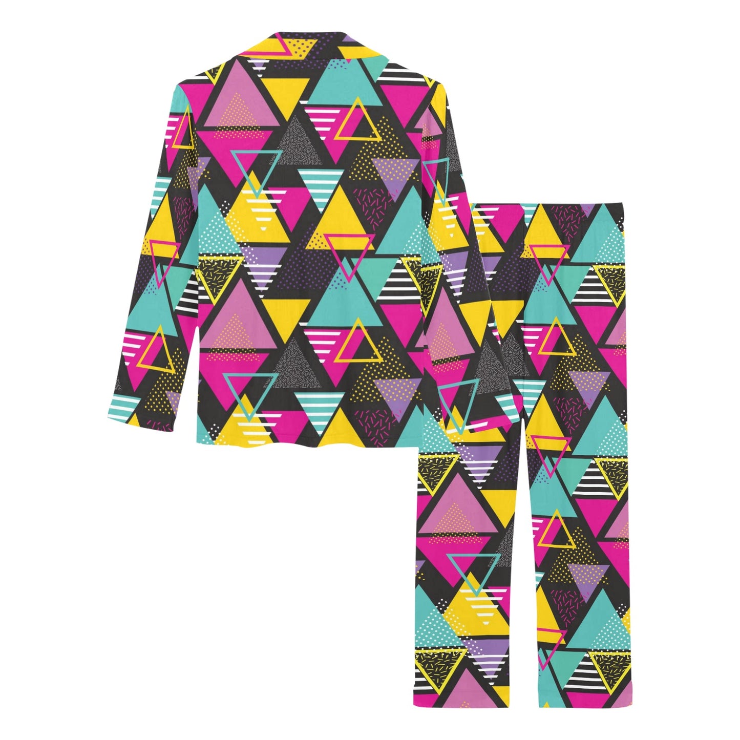 Geometric Colorful Pattern Print Design 02 Women's Long Pajama Set