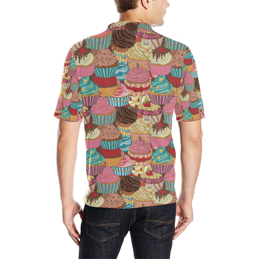 Cupcake Pattern Print Design CP01 Men Polo Shirt