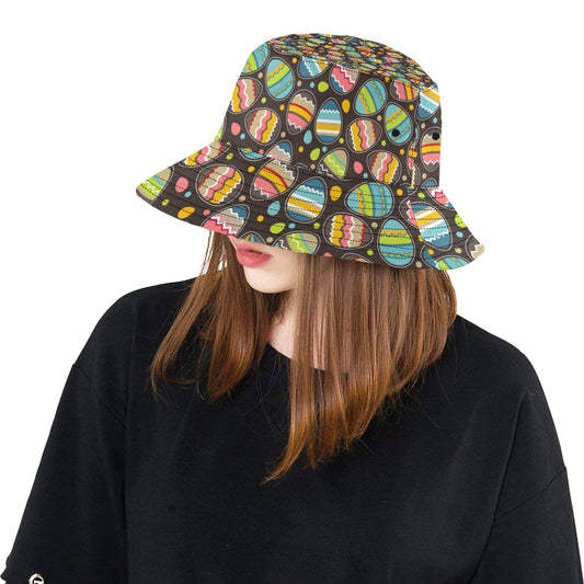 Easter Eggs Pattern Print Design RB03 Unisex Bucket Hat
