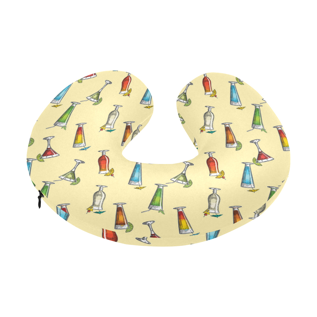 Cocktail Pattern Print Design 02 U-Shaped Travel Neck Pillow