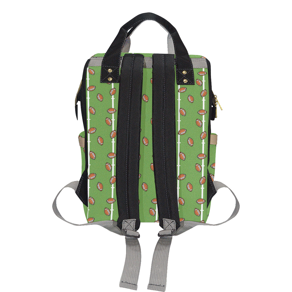 American Football on Field Themed Print Diaper Bag Backpack