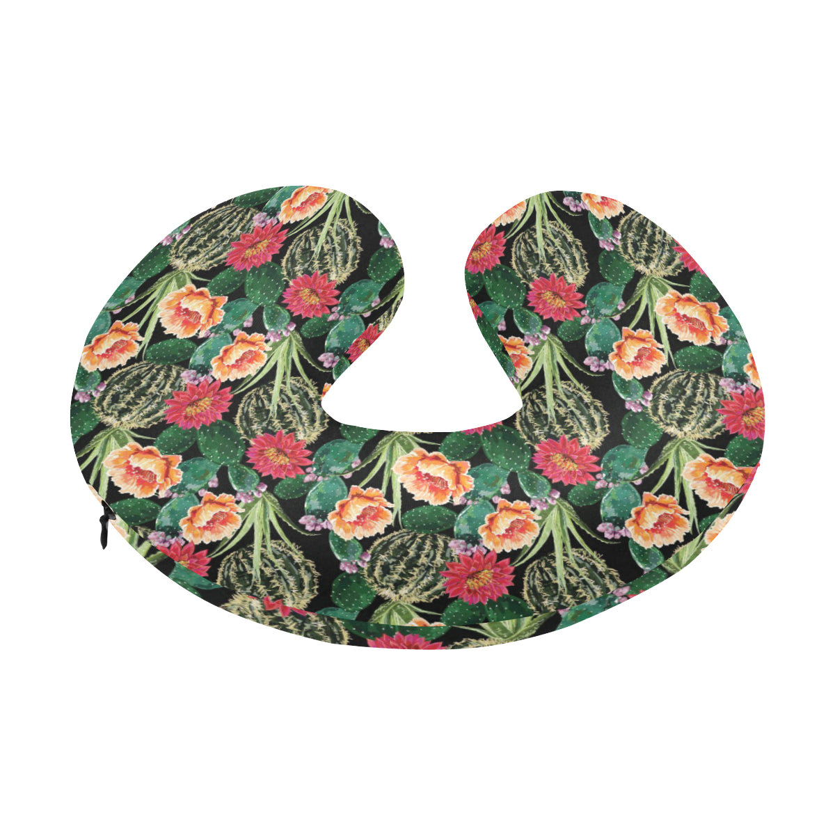 Cactus Pattern Print Design 06 U-Shaped Travel Neck Pillow