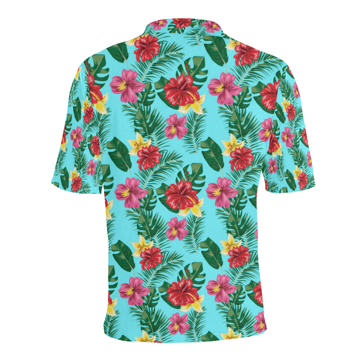 Hibiscus Hawaiian Flower Men Polo Shirt