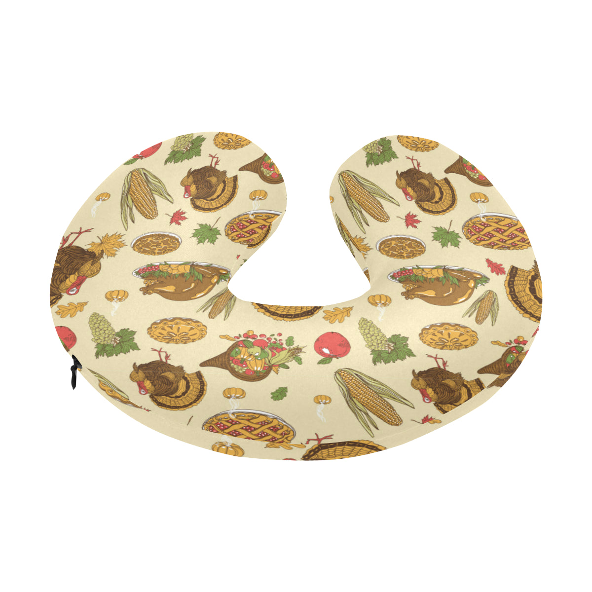 Turkey Pattern Print Design 02 U-Shaped Travel Neck Pillow