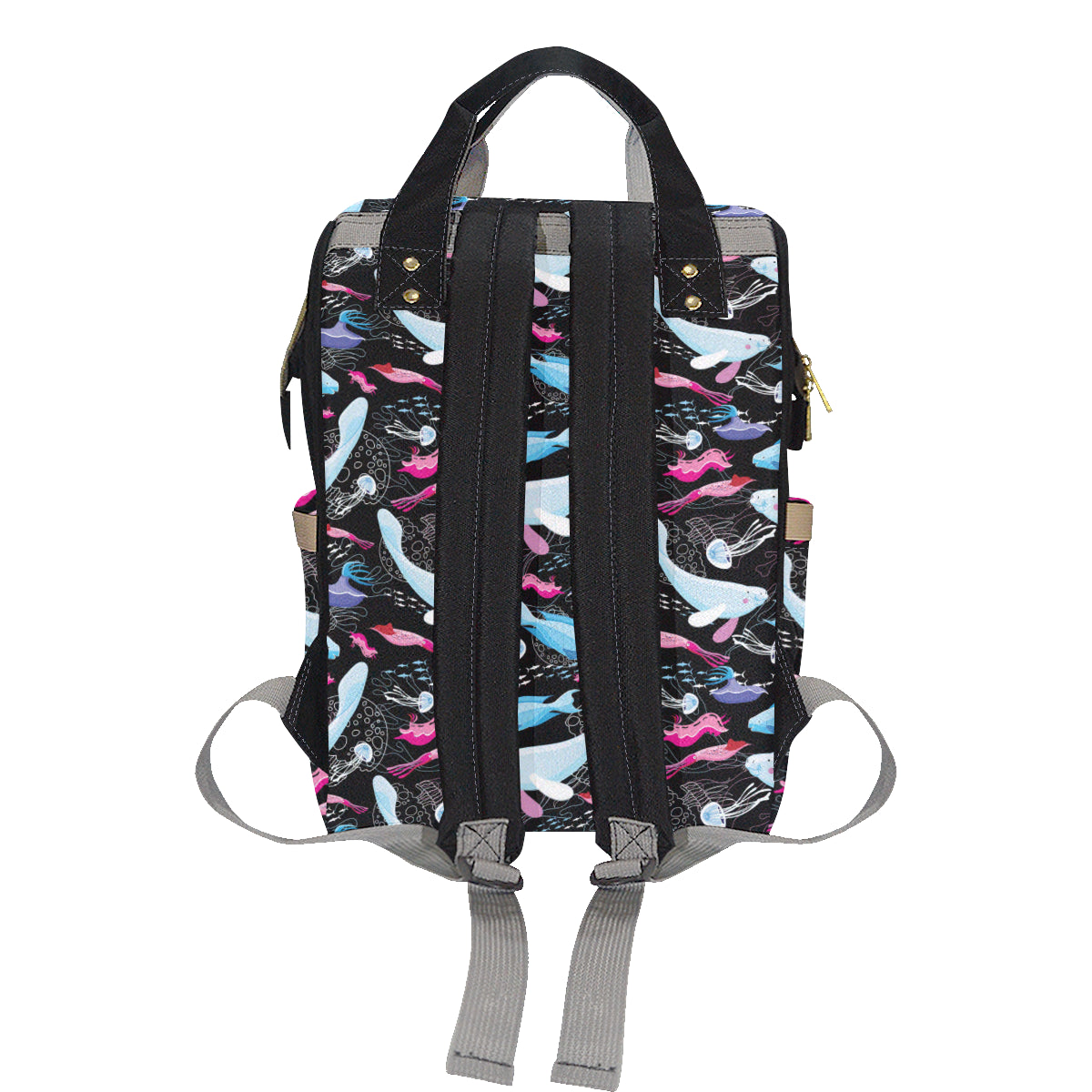 Manatee Pattern Print Design 02 Diaper Bag Backpack