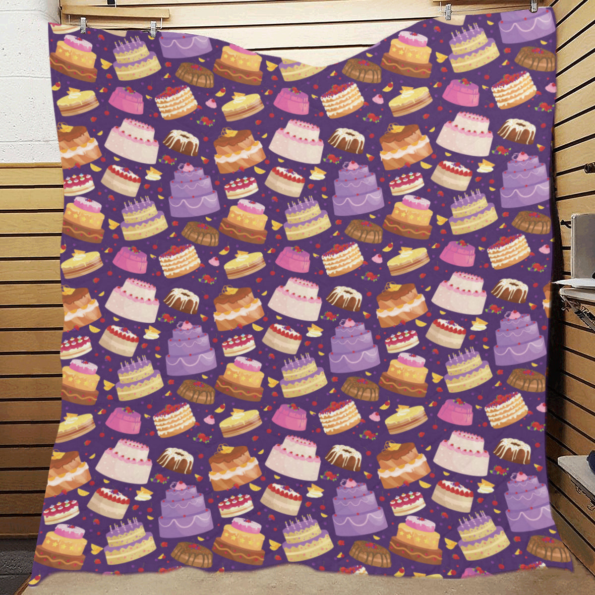 Cake Pattern Print Design 05 Premium Quilt