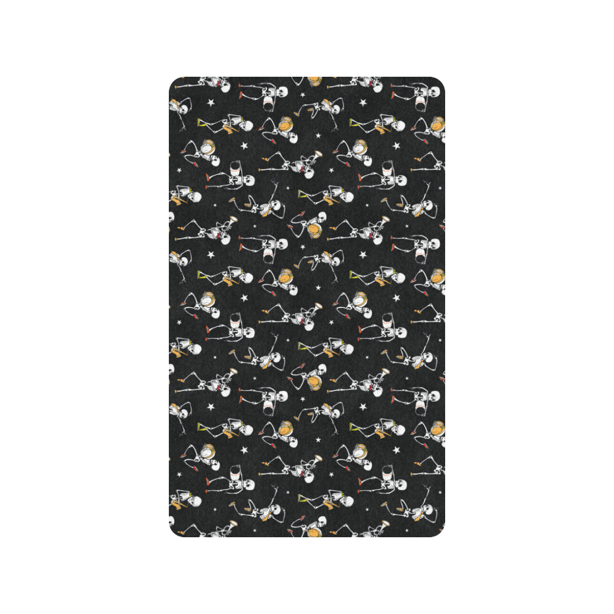 Skeleton Dance Print Rubber Doormat