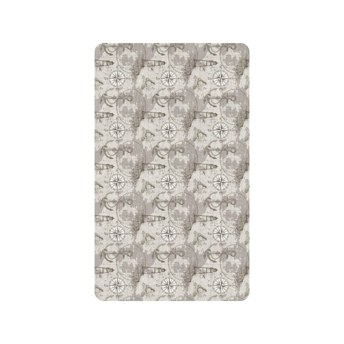 Nautical Map Design Themed Print Rubber Doormat