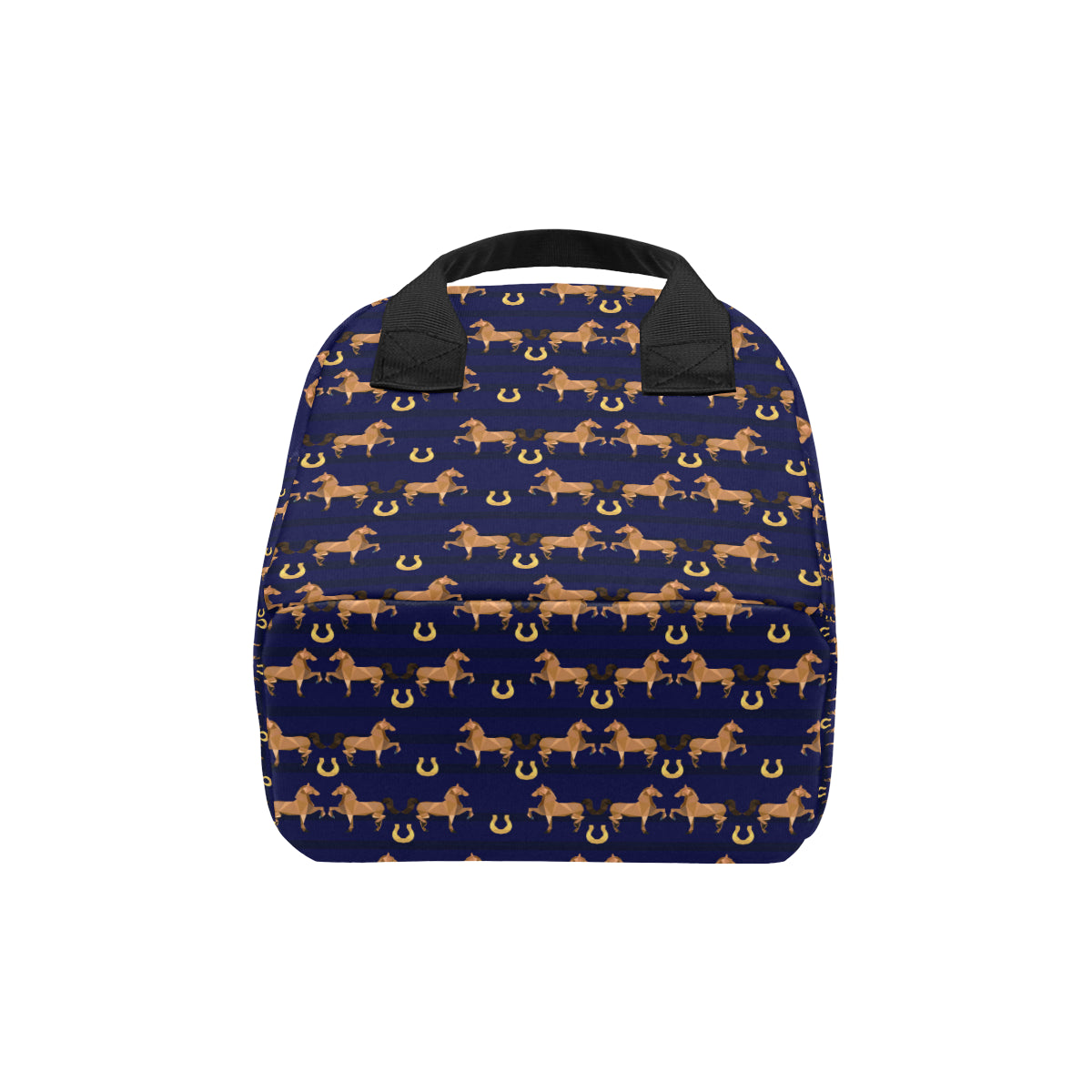 Horse Luxury Themed Pattern Print Insulated Lunch Bag