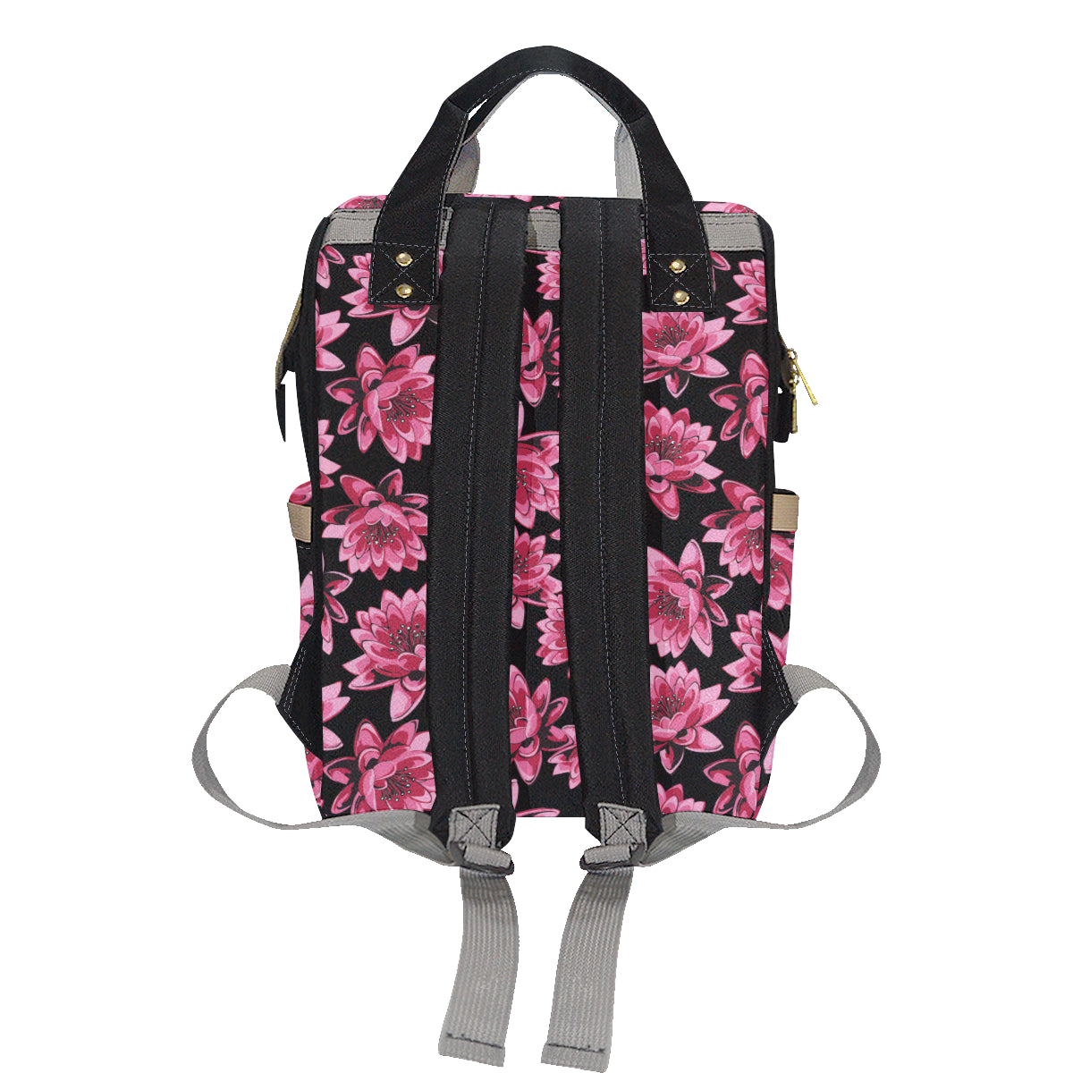 Lotus Pattern Print Design 03 Diaper Bag Backpack