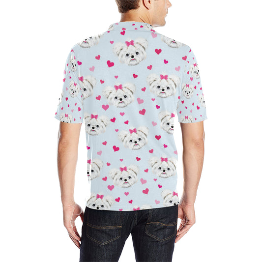 Maltese Pattern Print Design 03 Men Polo Shirt