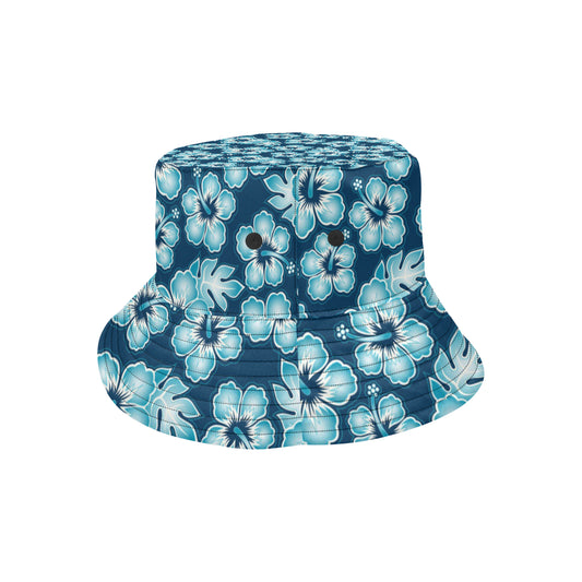 Blue Hibiscus Pattern Print Design HB011 Unisex Bucket Hat