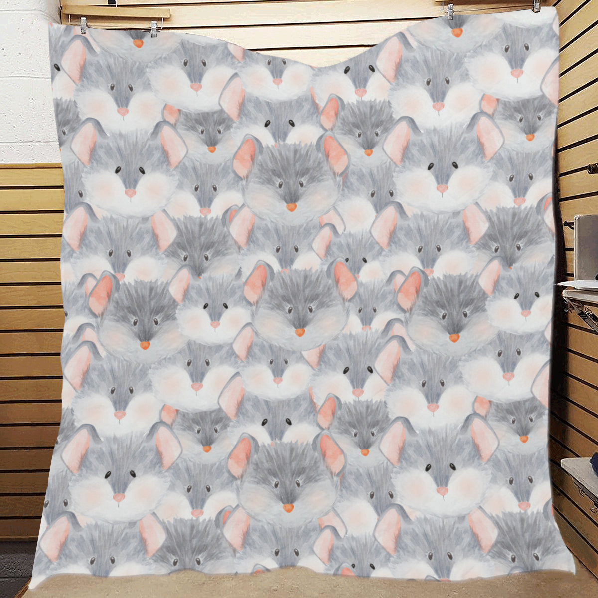 Rat Baby Pattern Print Design 02 Premium Quilt