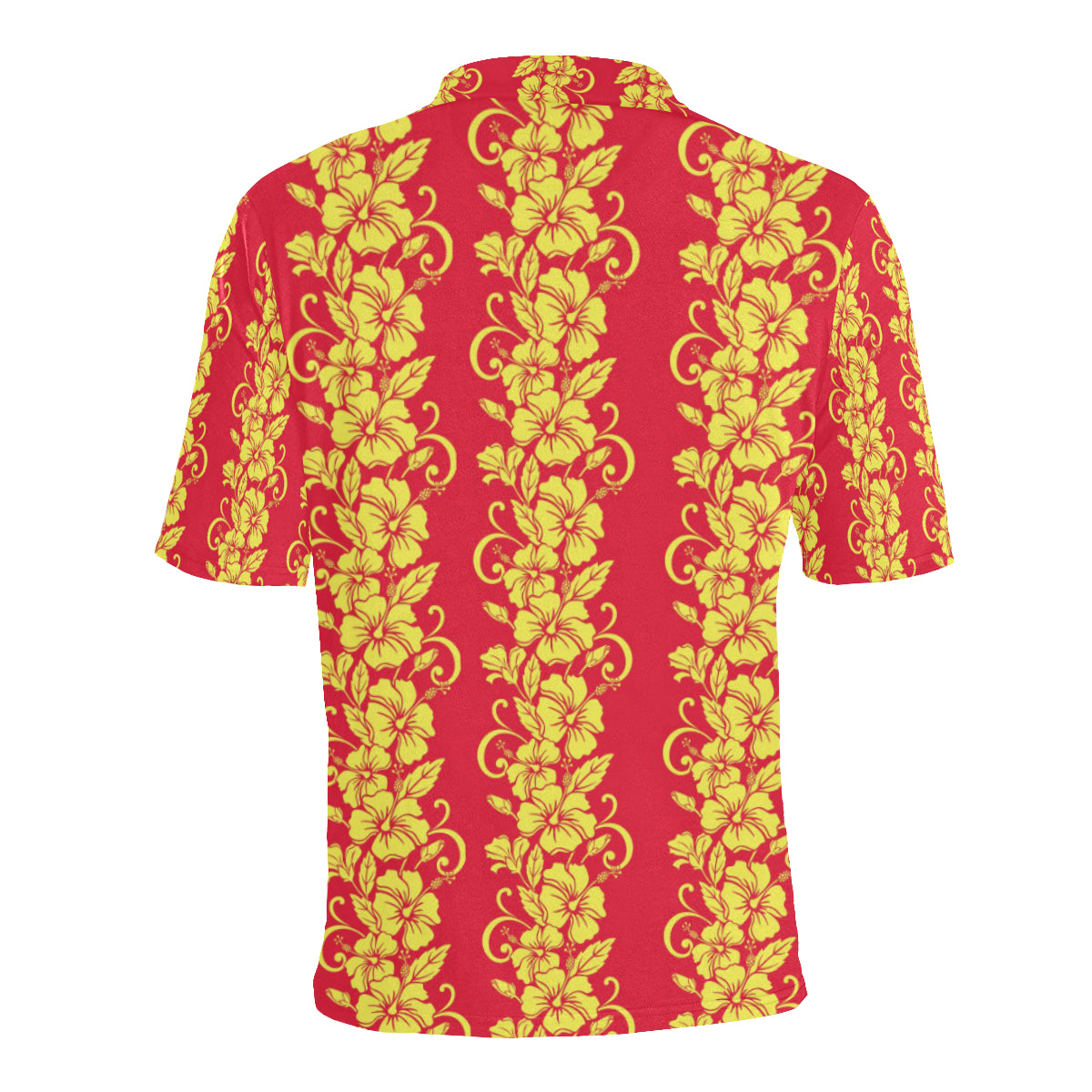 Orange Hibiscus Pattern Print Design HB018 Men Polo Shirt