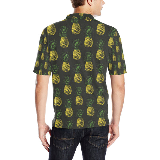 Gold Pineapple Men Polo Shirt