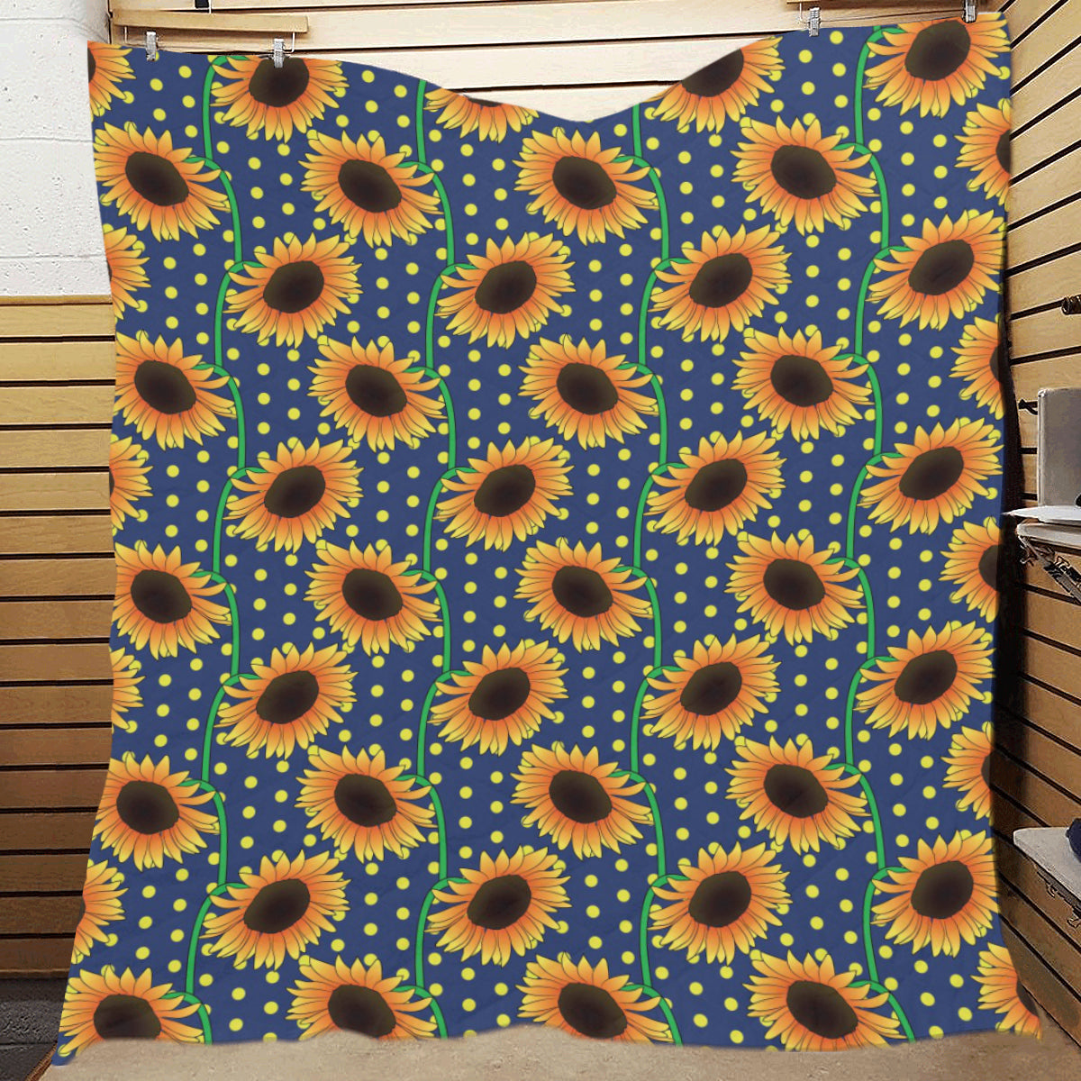 Sunflower Pattern Print Design SF03 Premium Quilt