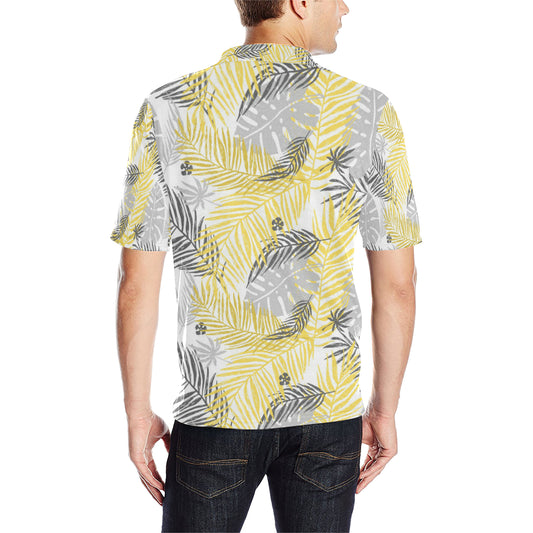 Palm Leaves Pattern Print Design PL012 Men Polo Shirt