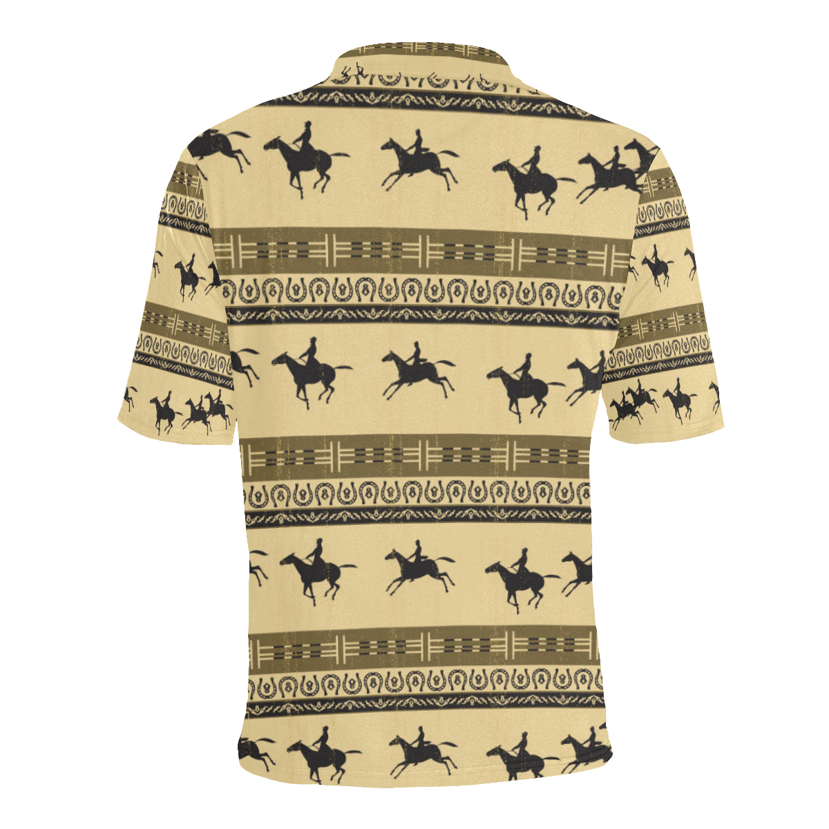 Horse Pattern Prnt Men Polo Shirt