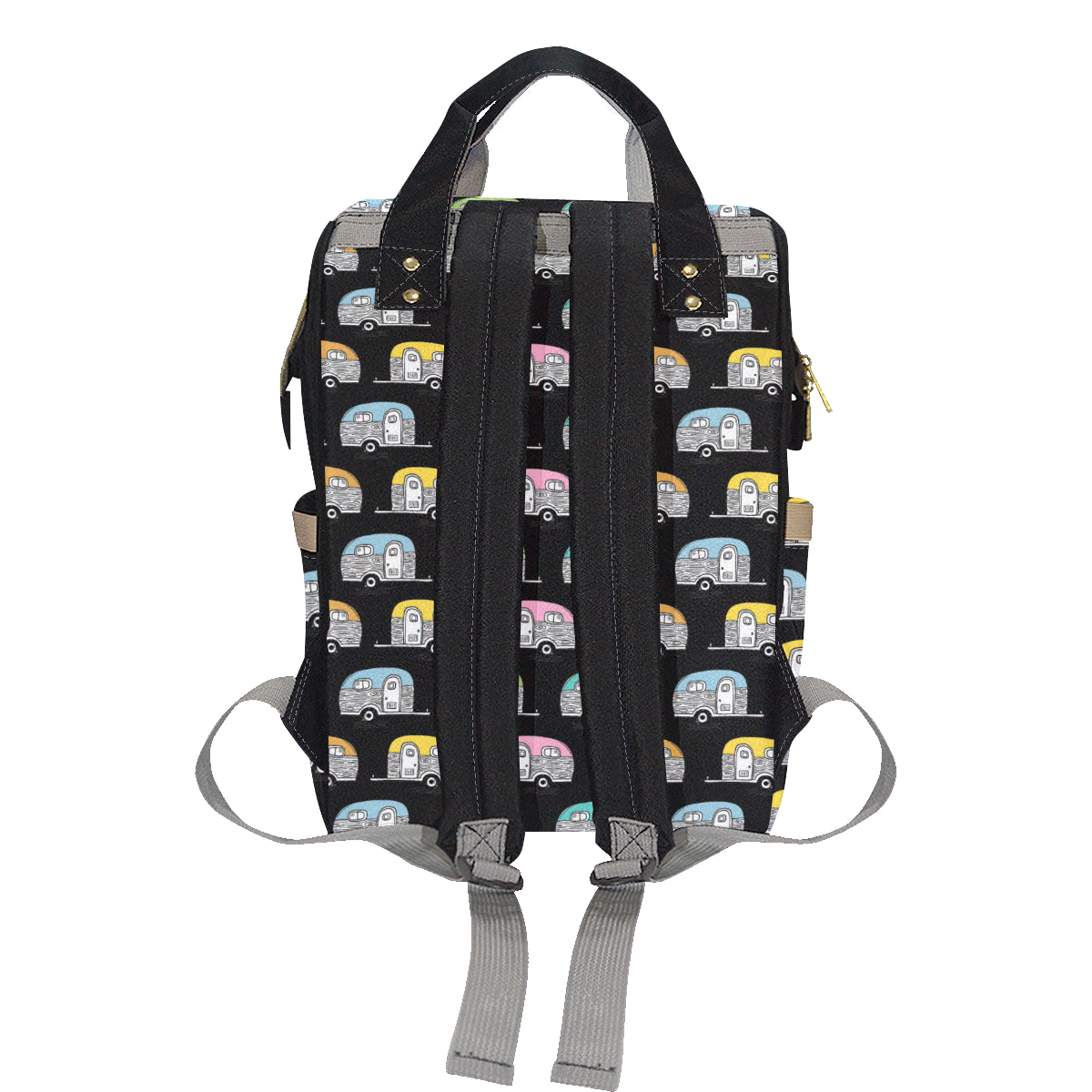Camper Pattern Camping Themed No 2 Print Diaper Bag Backpack