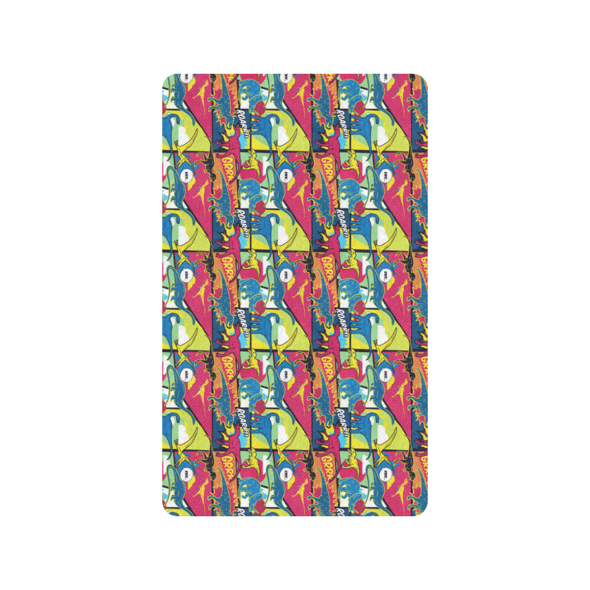 Dinosaur Comic Pop Art Style Rubber Doormat