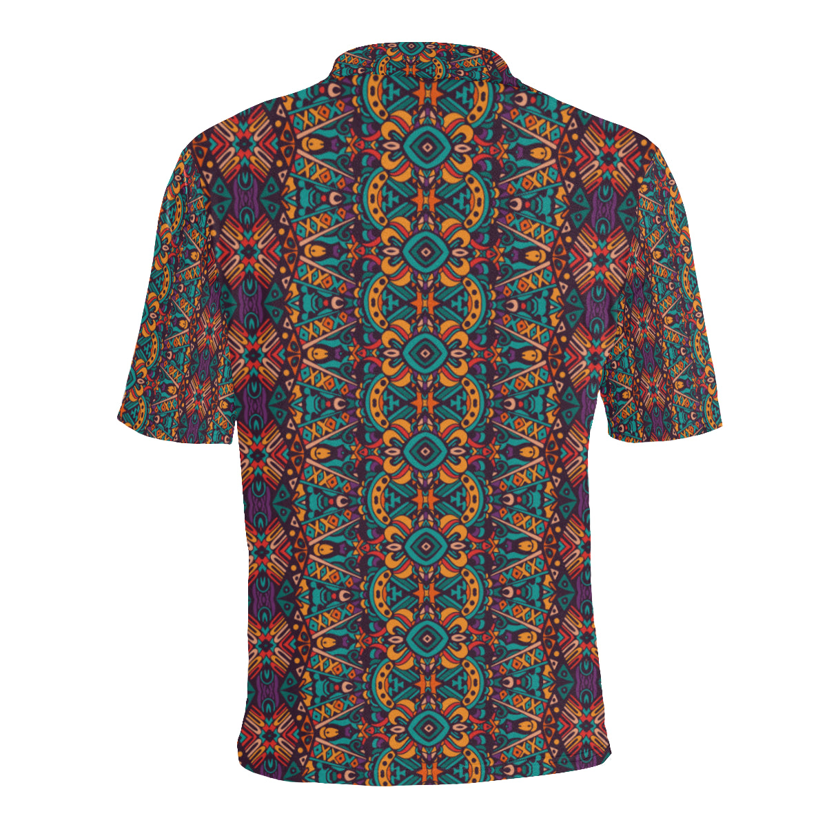 Ethnic Style Print Pattern Men Polo Shirt