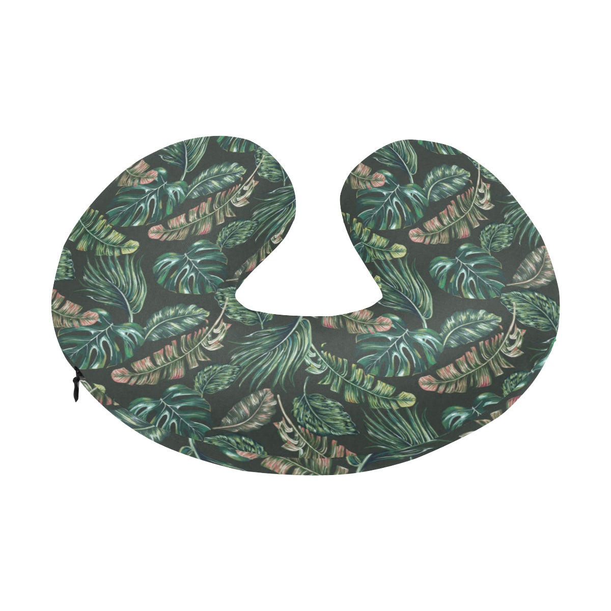 Banana Leaf Pattern Print Design 05 U-Shaped Travel Neck Pillow