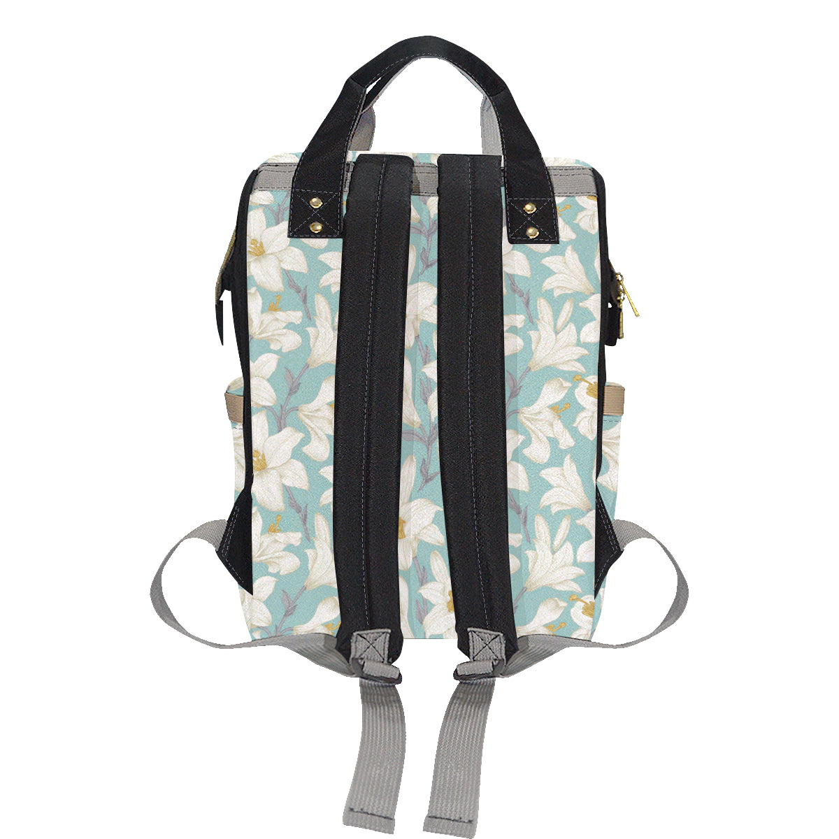 Lily Pattern Print Design 02 Diaper Bag Backpack