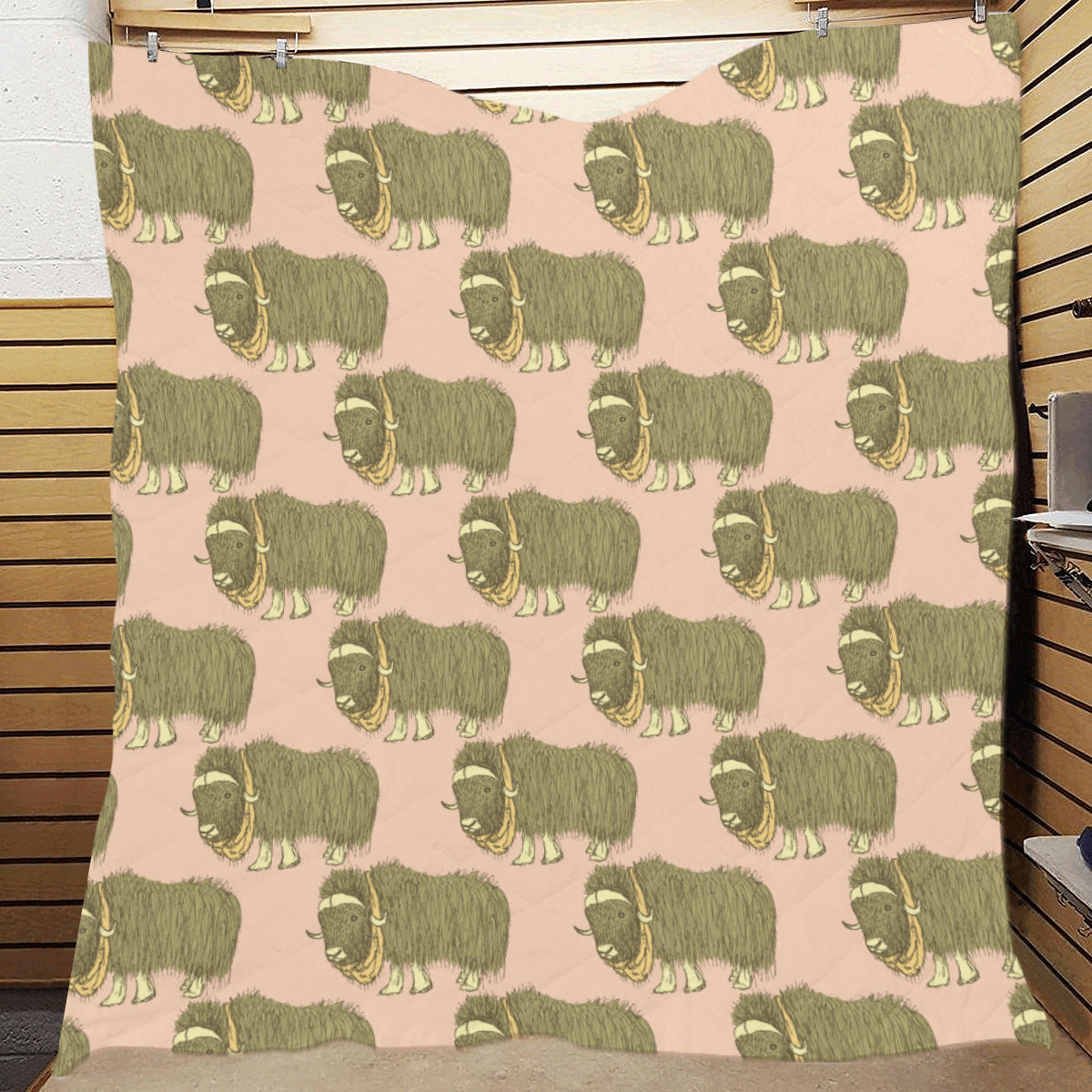 Yak Pattern Print Design 01 Premium Quilt