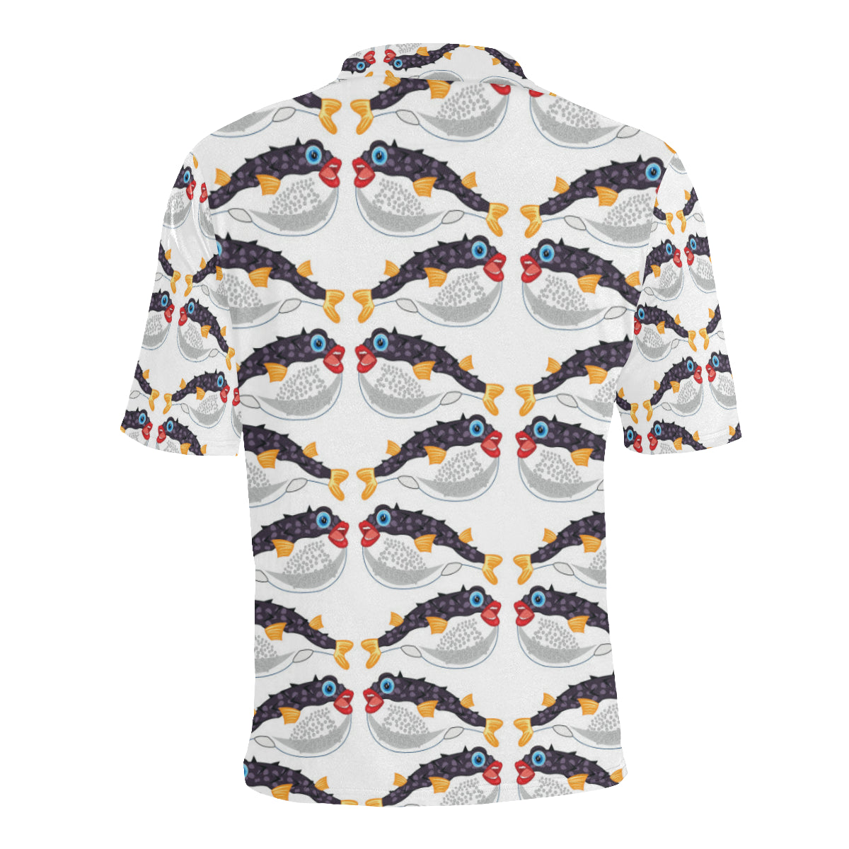 Fugu Pattern Print Design 03 Men Polo Shirt