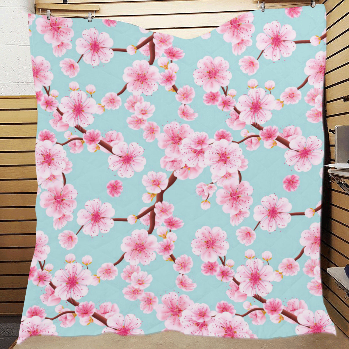 Cherry Blossom Pattern Print Design CB04 Premium Quilt
