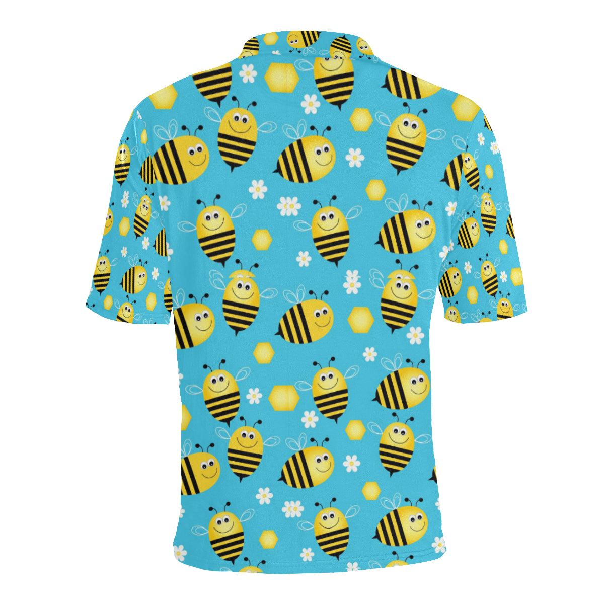 Bee Pattern Print Design BEE06 Men Polo Shirt
