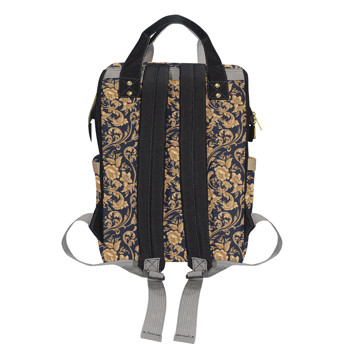 Baroque Golden Pattern Print Design 03 Diaper Bag Backpack