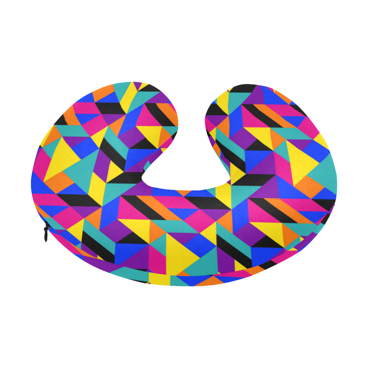 90s Colorful Pattern Print Design 1 U-Shaped Travel Neck Pillow