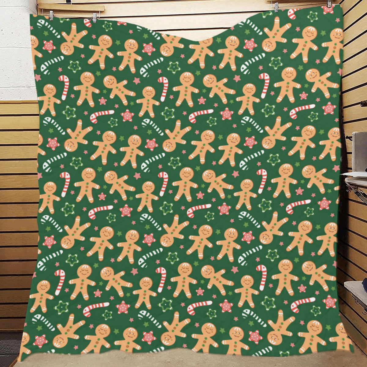 Gingerbread Pattern Print Design 04 Premium Quilt
