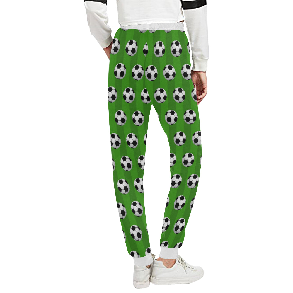 Soccer Ball Green Backgrpund Print Unisex Sweatpants
