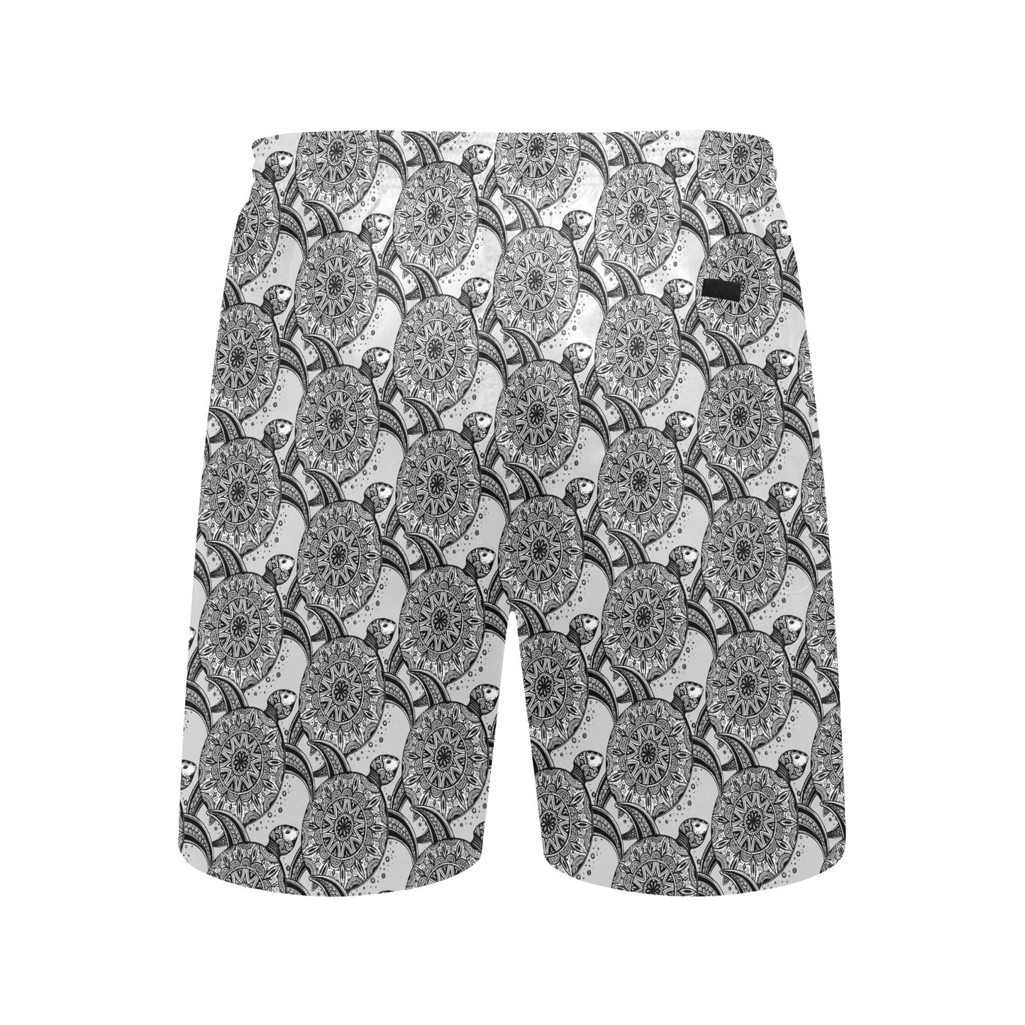 Tribal Turtle Polynesian Themed Print Men's Swim Trunks Beach Shorts