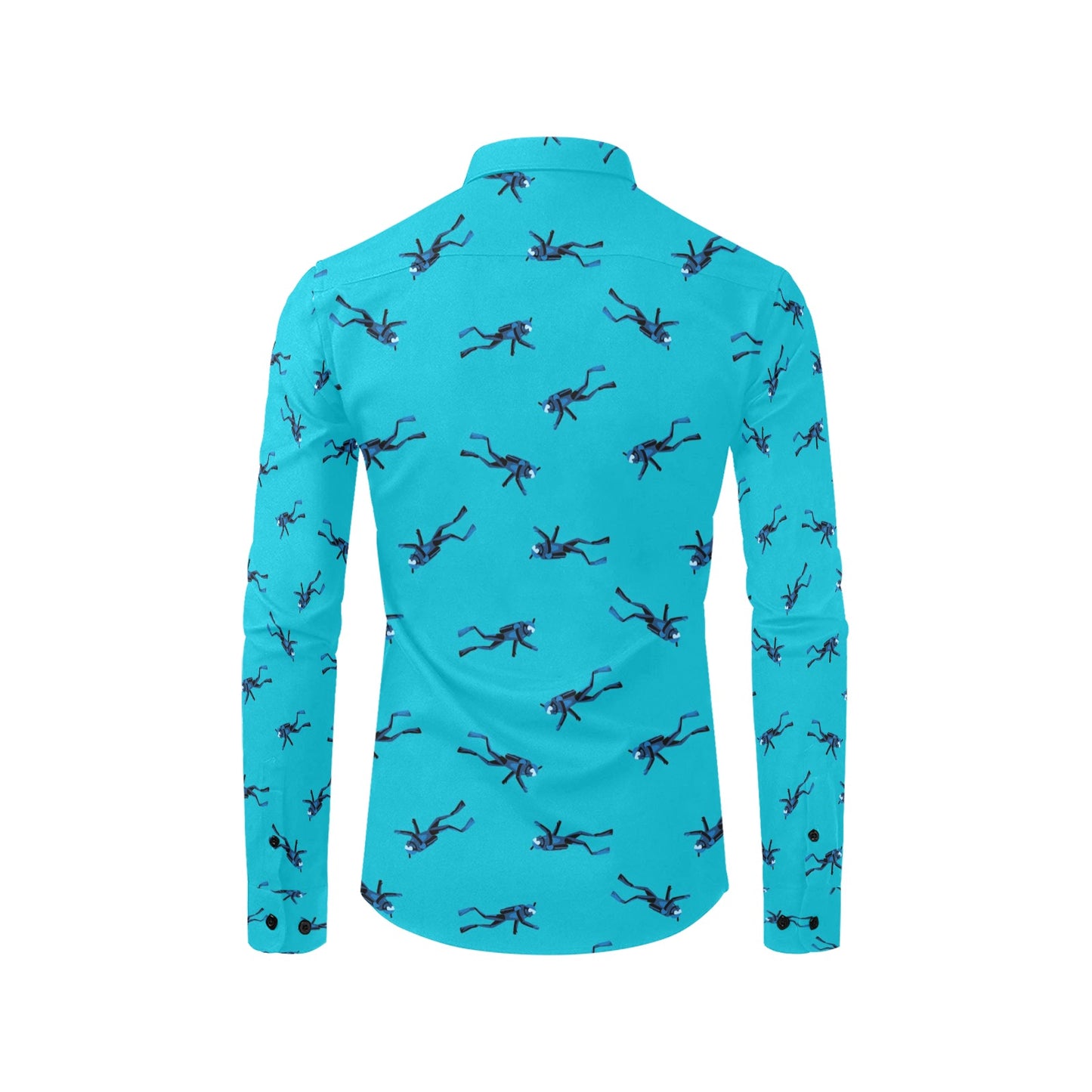 Scuba Driver Print Design LKS304 Men's Long Sleeve Dress Shirt