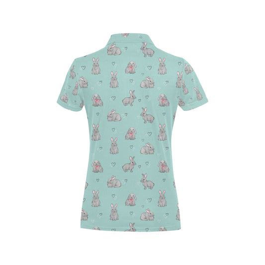 Bunny Pattern Print Design 02 Women's Polo Shirt