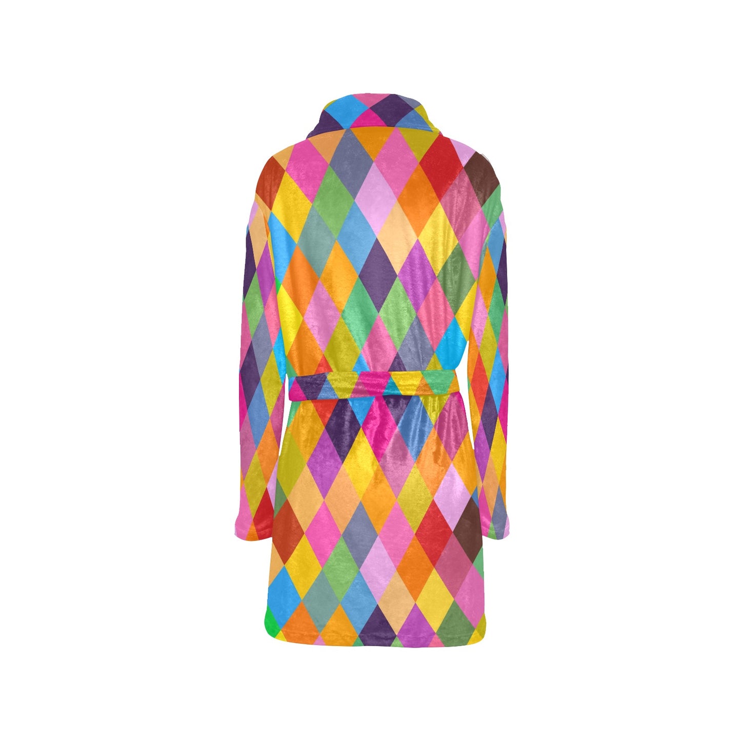 Harlequin Pattern Print Design 02 Women's Fleece Robe