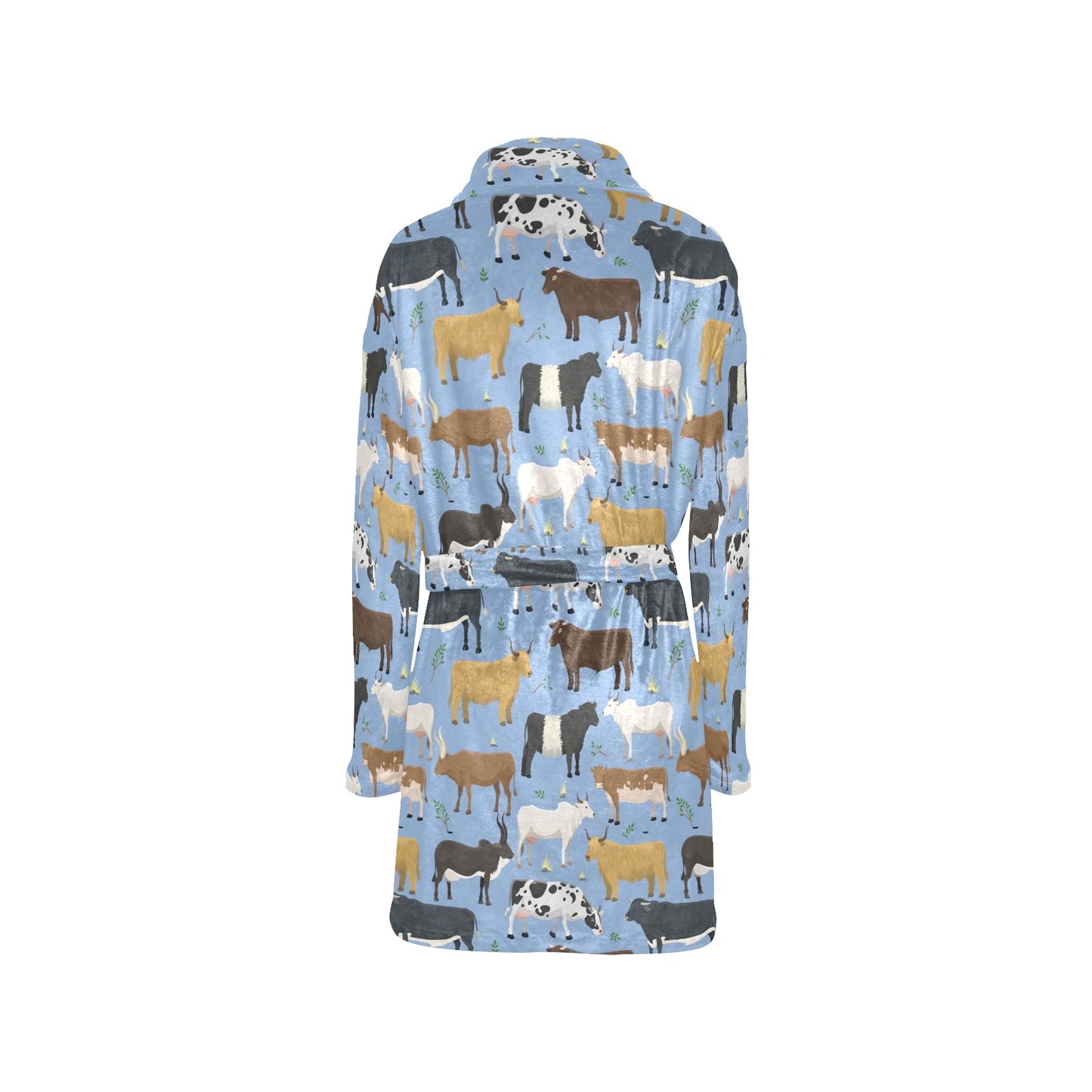 Cattle Pattern Print Design 02 Women's Fleece Robe