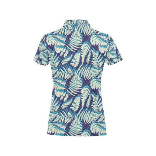 Fern Leave Summer Print Pattern Women's Polo Shirt