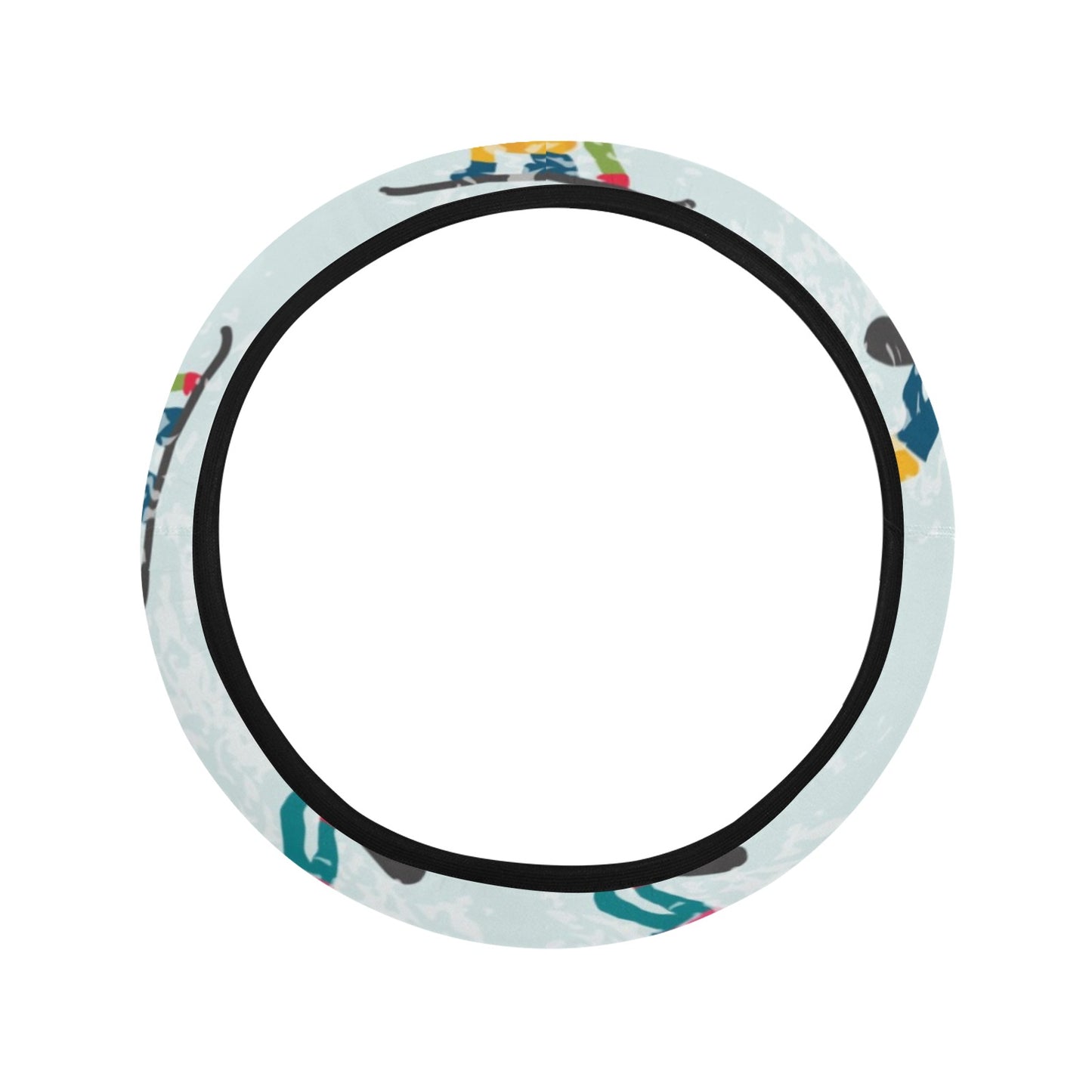 Snowboard Print Design LKS304 Steering Wheel Cover with Elastic Edge