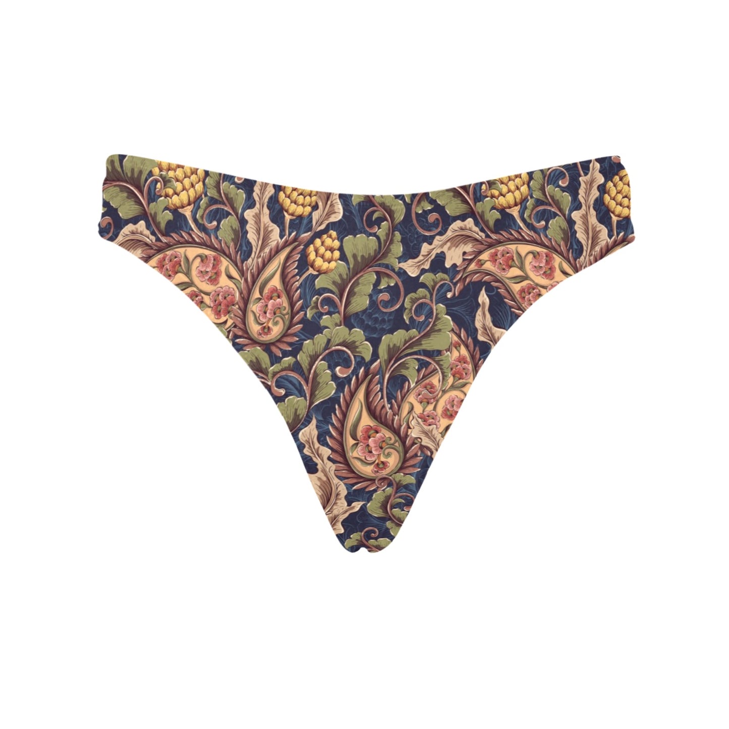 Floral Vintage Classic Print Women's Thongs