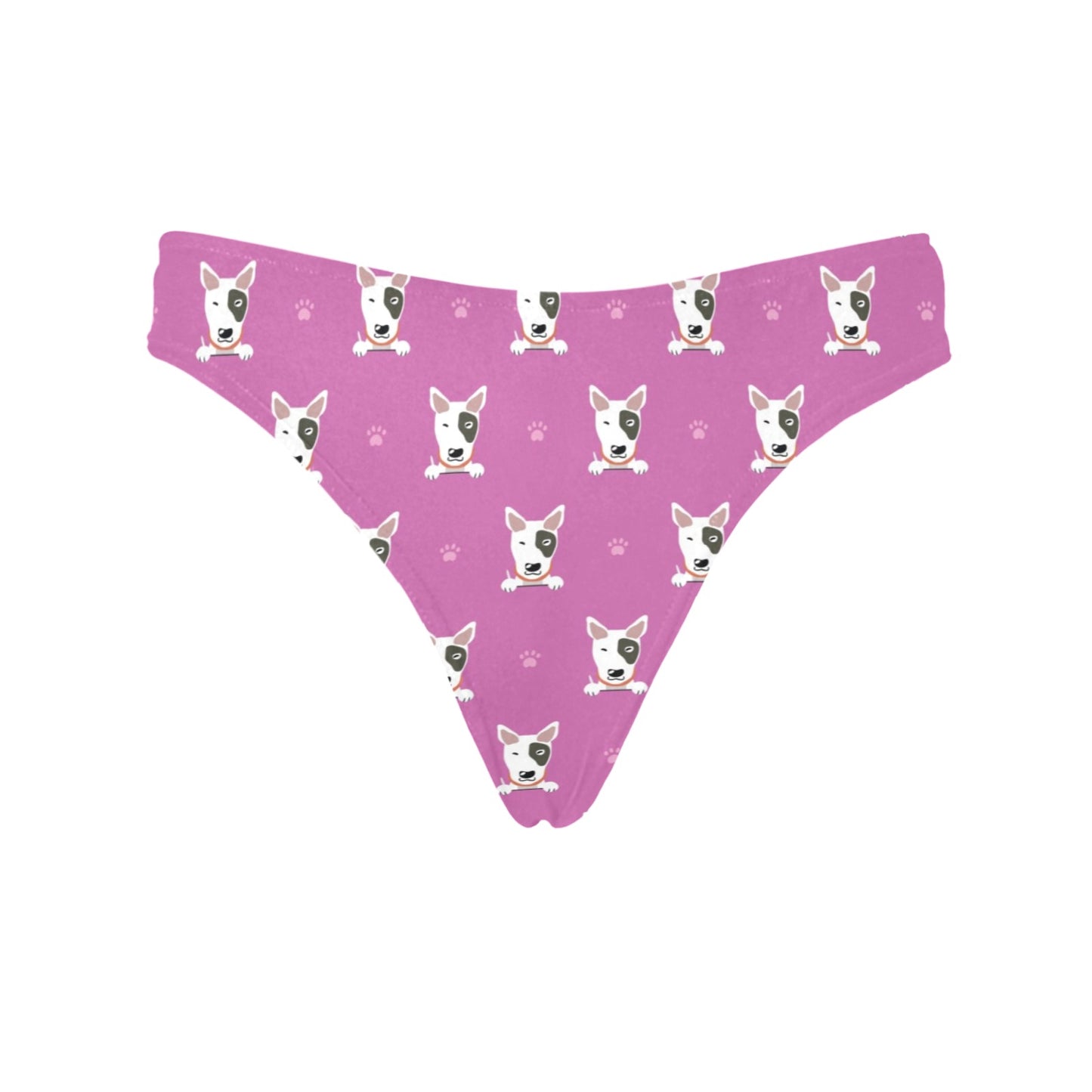 Bull Terrier Happy Print Pattern Women's Thongs