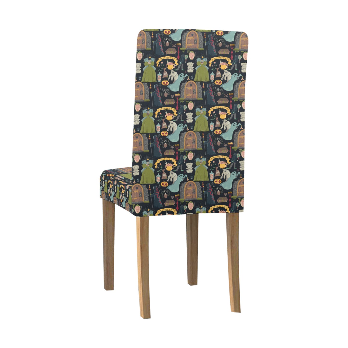 Creepy Halloween Print Design LKS304 Dining Chair Slipcover