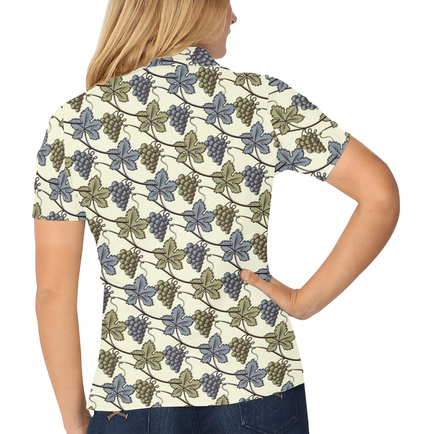 Grape Pattern Print Design GP03 Women's Polo Shirt
